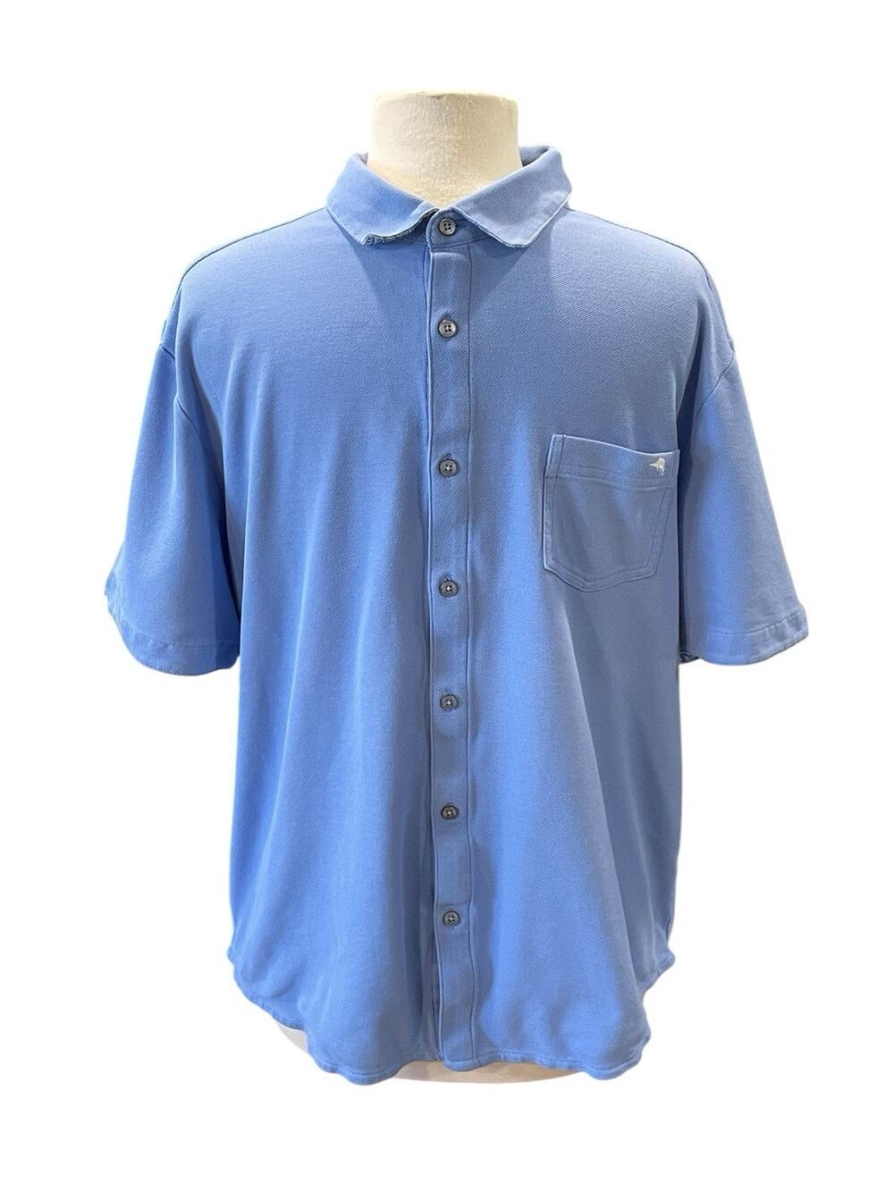 Tommy Bahama Island Zone Men’s XL Button Up Dress Shirt Light Blue Supima Cotton